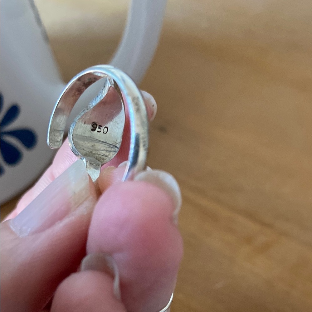 Peruvian Made Sterling Silver Adjustable Ring Wit… - image 2